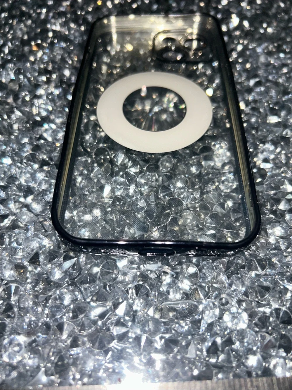 iPhone 15 Clear Black iPhone Case with Holographic Ring